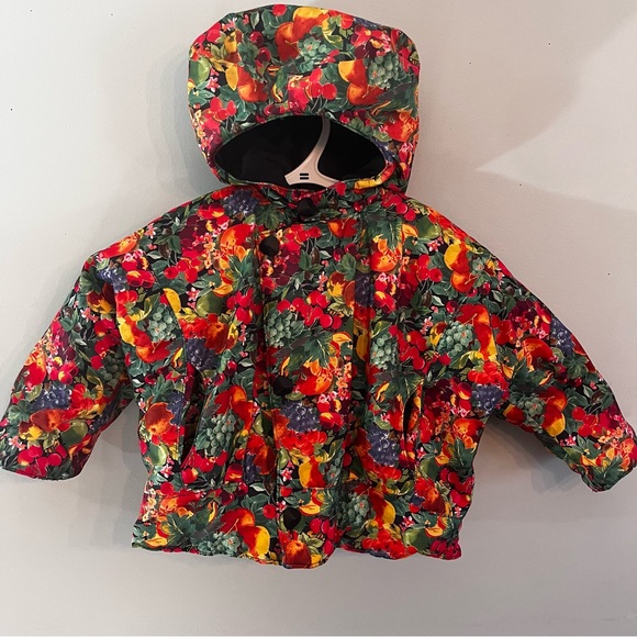 deux par deux Jackets & Coats Deux Par Deux Floral Fruit Girls Fall